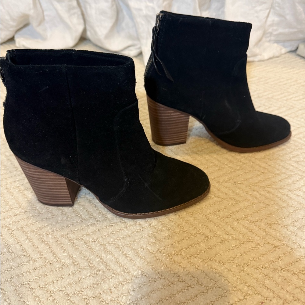 Women's Black Suede Ankle Boots